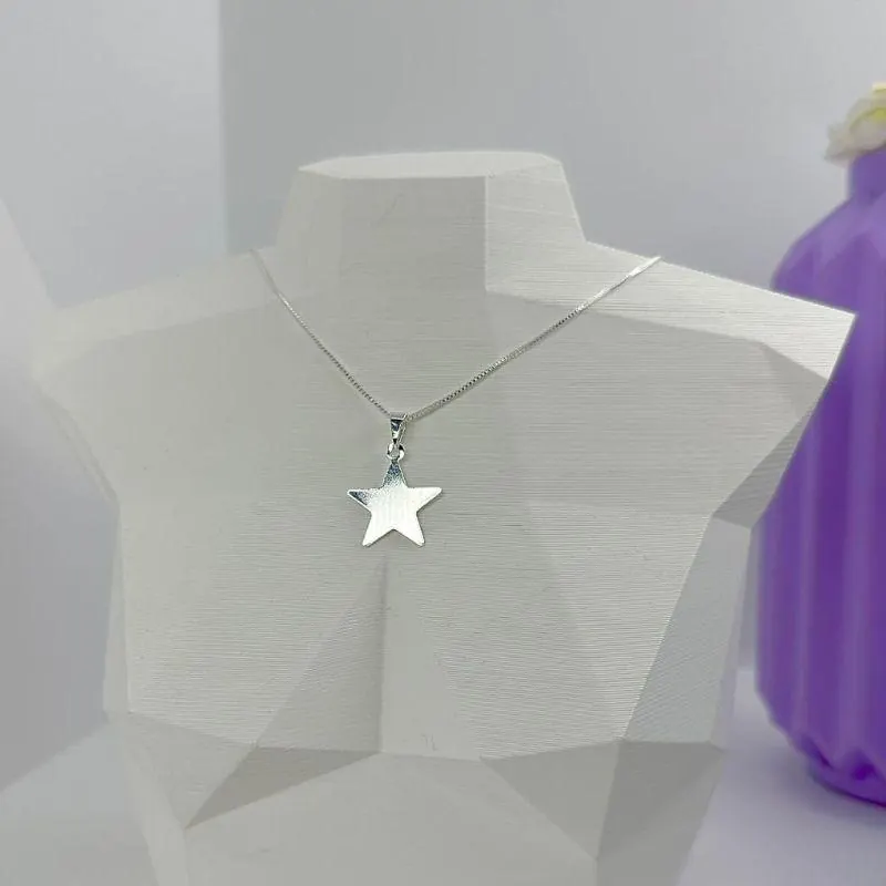 Colar Chapa Estrela Lisa