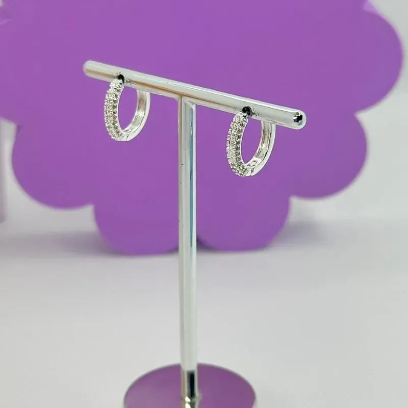 Argola Click Oval Cravejada