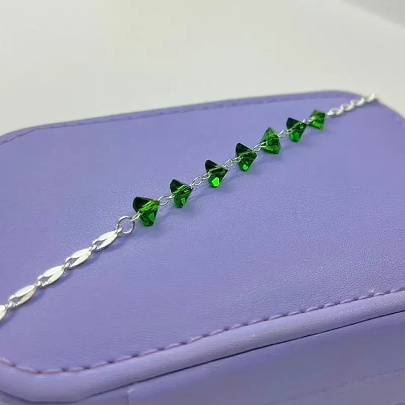 Pulseira Pedras Cascalho Esmeralda